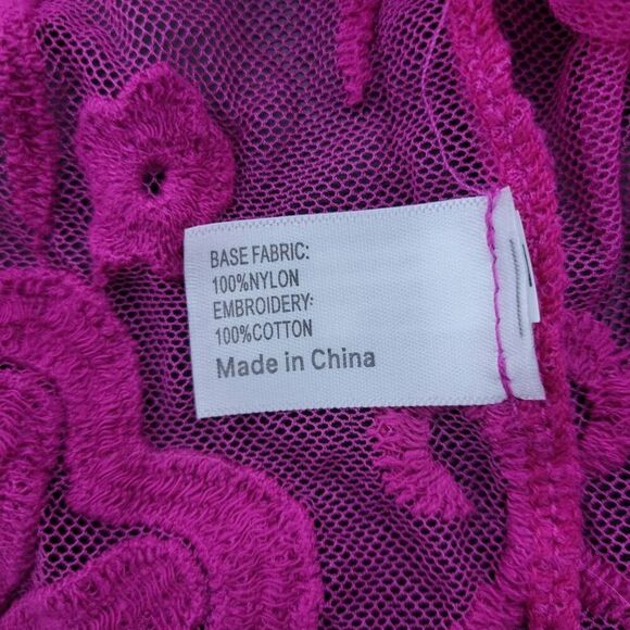 Lane Bryant Womens Sheer Embroidered Lace Babydoll Top Sz 18/20 Pink Boho Fairy - Picture 6 of 8